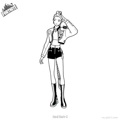 露米·猎人X 1简笔画 素描 涂鸦 - 免费可打印堡垒之夜 下载PDF – 免费可打印简笔画涂色画